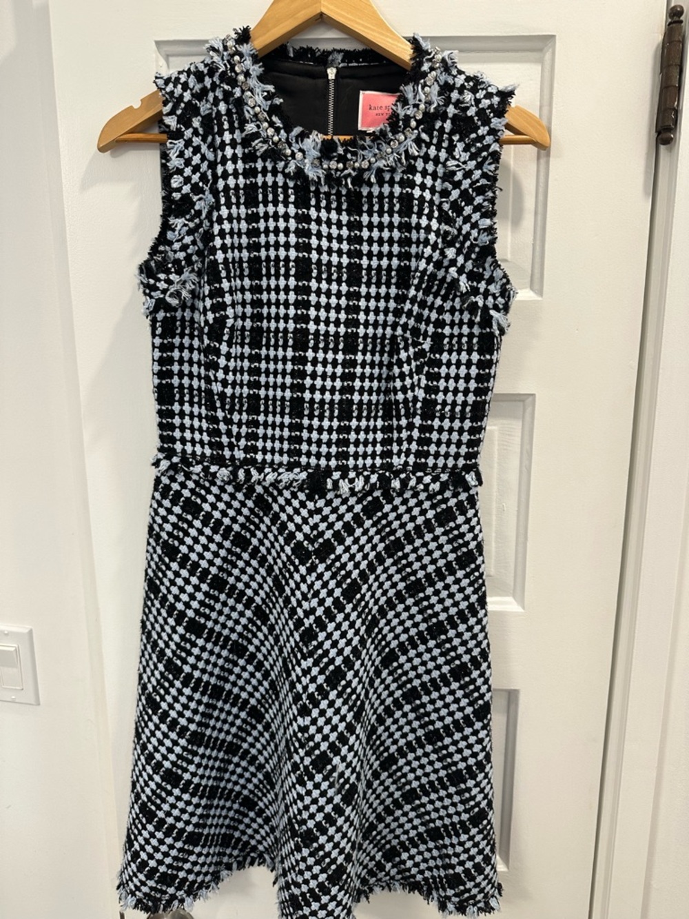 kate spade Black and White Tweed Fringed Girls' Dress